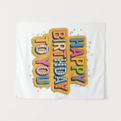 Tenture Joyeux anniversaire à motifs (Devant (Horizontal))