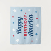 Tenture Joyeux Anniversaire Amérique Bleu 4 juillet (Devant)