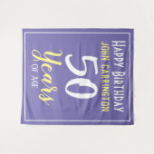 Tenture Joyeux anniversaire avec nom et âge 50 ans Tapisse (Devant (Horizontal))