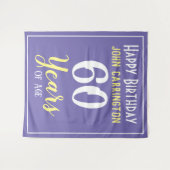 Tenture Joyeux anniversaire avec nom et âge 60 ans Tapisse (Devant (Horizontal))