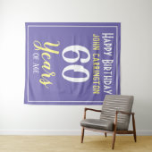 Tenture Joyeux anniversaire avec nom et âge 60 ans Tapisse (En situation (horizontale))