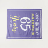 Tenture Joyeux anniversaire avec nom et âge 65 ans Tapisse (Devant (Horizontal))
