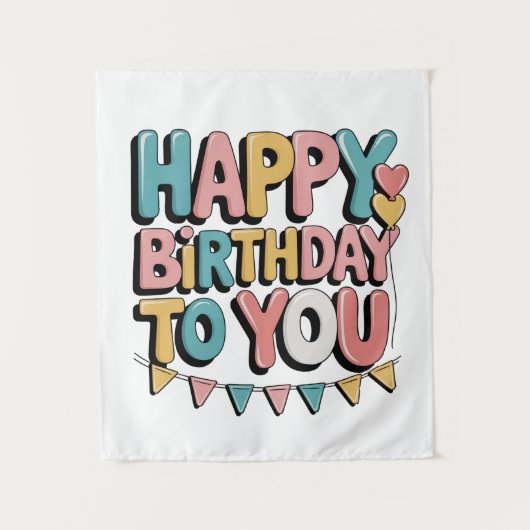 Tenture Joyeux Anniversaire Bulles (Devant)
