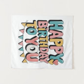 Tenture Joyeux Anniversaire Bulles (Devant (Horizontal))