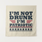 Tenture Joyeux anniversaire de l'indépendance drôle 4 juil (Devant)