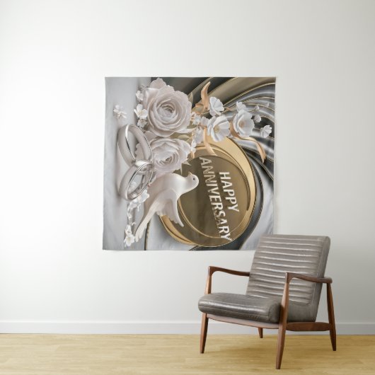 Tenture Joyeux Anniversaire de Mariage (En situation (horizontale))