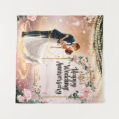 Tenture Joyeux Anniversaire de Mariage Murale #2 (Devant (Horizontal))