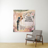 Tenture Joyeux Anniversaire de Mariage Murale #2 (En situation)