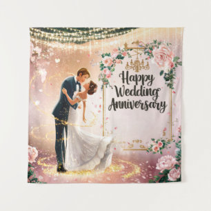 Tenture Joyeux Anniversaire de Mariage Murale #2