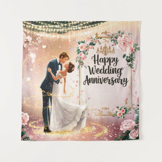 Tenture Joyeux Anniversaire de Mariage Murale #2 (Devant)