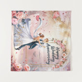 Tenture Joyeux Anniversaire de Mariage Murale #3 (Devant (Horizontal))