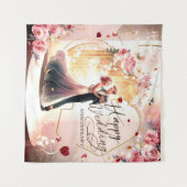 Tenture Joyeux Anniversaire de Mariage Murale #4 (Devant (Horizontal))