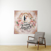 Tenture Joyeux Anniversaire de Mariage Murale #5 (En situation)