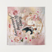 Tenture Joyeux Anniversaire de Mariage Murale #6 (Devant (Horizontal))