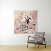 Tenture Joyeux Anniversaire de Mariage Murale #6 (En situation)
