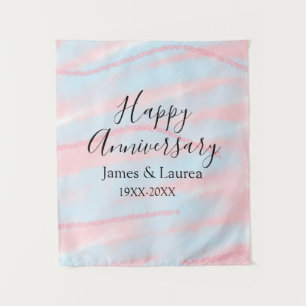 Tenture Joyeux anniversaire de mariage nom date année past
