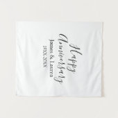 Tenture Joyeux anniversaire de mariage nom date année simp (Devant (Horizontal))