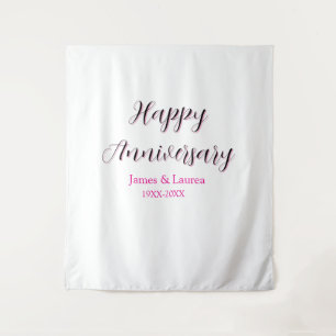 Tenture Joyeux anniversaire de mariage nom date année simp
