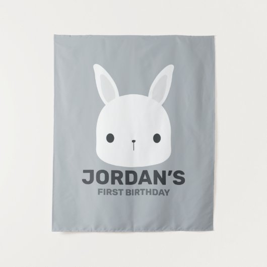 Tenture Joyeux Anniversaire de Petit Lapin Mignon (Devant)