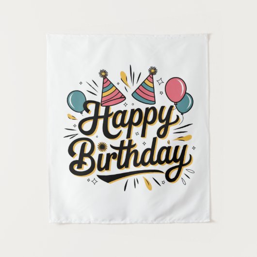 Tenture Joyeux Anniversaire Festif (Devant)