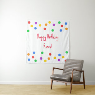 Tenture Joyeux Anniversaire Fête de Confettis Colorés