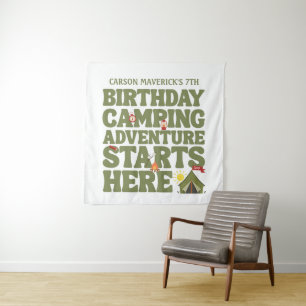 Tenture Joyeux Anniversaire Garçon Happy Camper