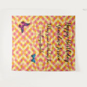 Tenture Joyeux Anniversaire Grand-mère Motif Papillon à Co (Devant (Horizontal))