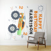Tenture Joyeux Anniversaire Moderne Monster Car Trucks Nom (En situation (horizontale))