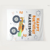 Tenture Joyeux Anniversaire Moderne Monster Car Trucks Nom (Devant (Horizontal))