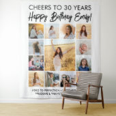 Tenture Joyeux anniversaire moderne photo Collage Party Si (En situation)
