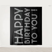 Tenture "Joyeux Anniversaire !" | Noir et Blanc (Devant)