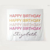Tenture Joyeux Anniversaire nom personnalisé   (Devant (Horizontal))