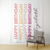 Tenture Joyeux Anniversaire nom personnalisé   (En situation)