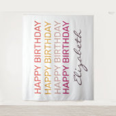 Tenture Joyeux Anniversaire nom personnalisé   (Devant)