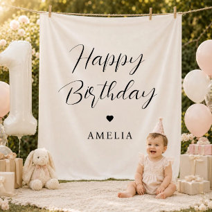 Tenture Joyeux Anniversaire Personnalisé Bébé Premier 1er