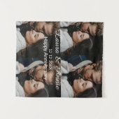 Tenture Joyeux anniversaire photo collage nom date simple  (Devant (Horizontal))