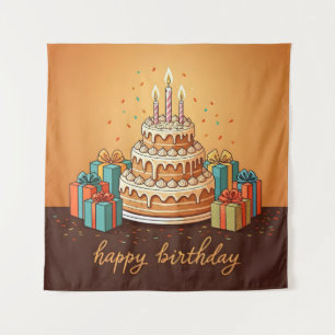 Tenture Joyeux anniversaire pour enfants - Cadeaux colorés