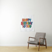 Tenture Joyeux anniversaire rétro (En situation)