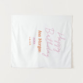 Tenture Joyeux Anniversaire Rose Orange Nom Simple Année L (Devant (Horizontal))
