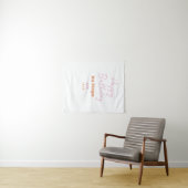 Tenture Joyeux Anniversaire Rose Orange Nom Simple Année L (En situation (horizontale))