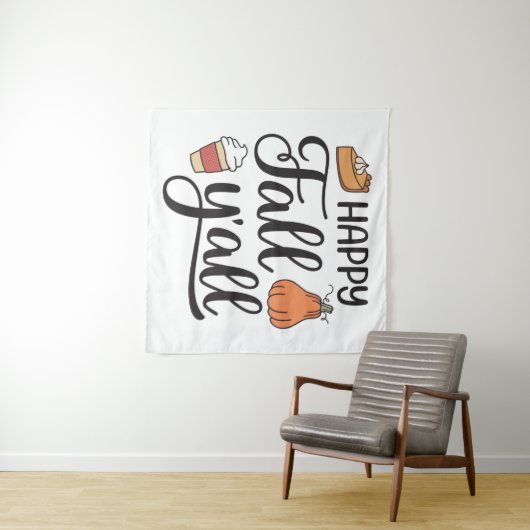 Tenture Joyeux automne Y'all (En situation (horizontale))