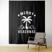 Tenture Joyeux Beachmas Palm Tree Beach Noël (En situation)