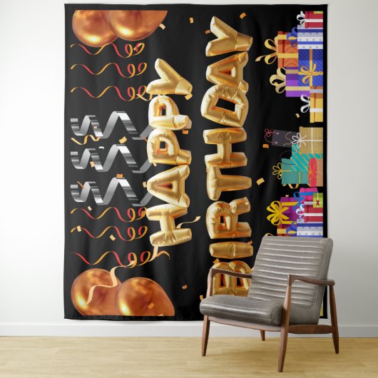 Tenture Joyeux cadre d'anniversaire (En situation)