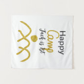 Tenture Joyeux camping anniversaire enfant un soleil doré (Devant (Horizontal))