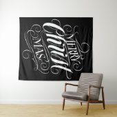 Tenture Joyeux CHRISTmas Calligraphie religieuse Script no (En situation (horizontale))