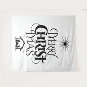 Tenture Joyeux CHRISTmas Christian Elegant noir blanc (Devant (Horizontal))