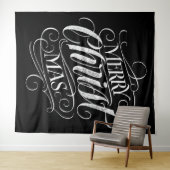 Tenture Joyeux CHRISTmas Jeu de Chalk (En situation (horizontale))