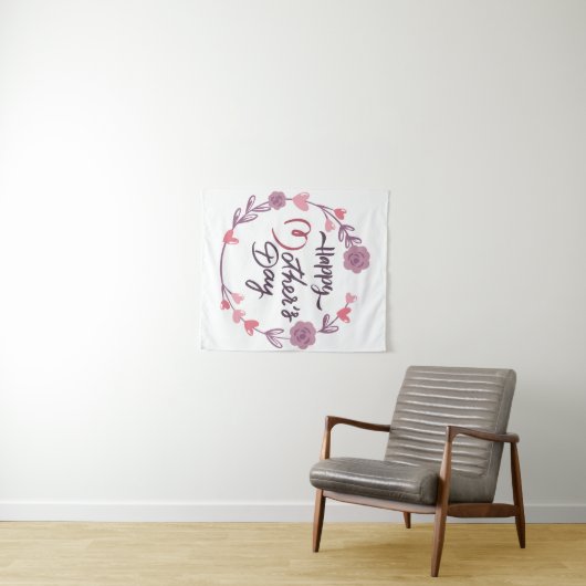 Tenture Joyeux Coeurs de la Fête des Mères Bouquet de cour (En situation (horizontale))