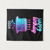 Tenture Joyeux gâteau d'anniversaire 2024 Anniversaire Par (Devant (Horizontal))