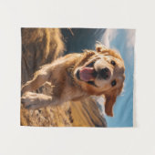 Tenture Joyeux Golden Retriever en cours (Devant (Horizontal))